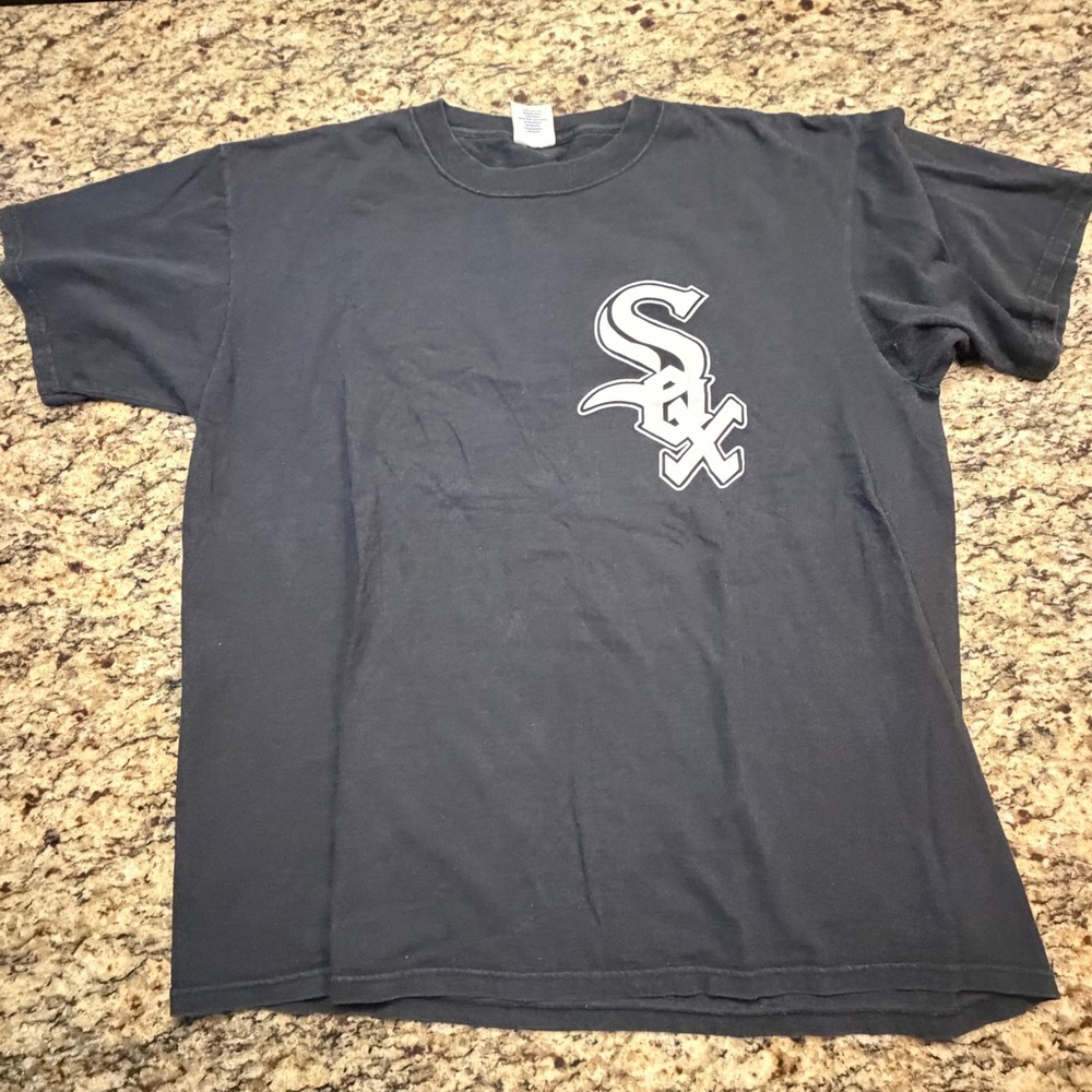 Majestic Chicago White Sox MLB T-Shirt Mens XL Black Graphic Tee Short Sleeve ws